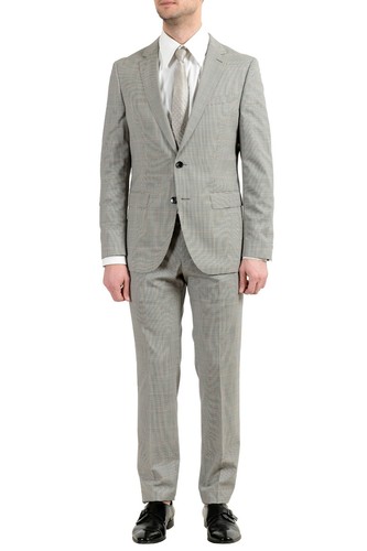 Pre-owned Hugo Boss "novan5/ben2" Men's 100% Wool Slim Two Button Suit Us 38r It 48r In Multicolor
