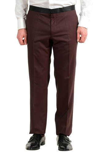 Pre-owned Hugo Boss Men's "helward1/gelvin_1" Slim Fit 100% Wool Purple Tuxedo Suit