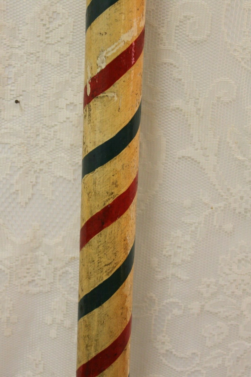 AWESOME LARGE Antique Primitive Wooden Barber Pole   41 1/2