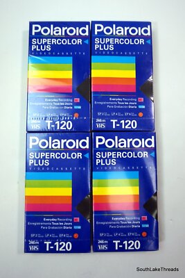 NEW, SEALED: Polaroid Supercolor Plus Video Cassette VHS Tape T-120 BLANK