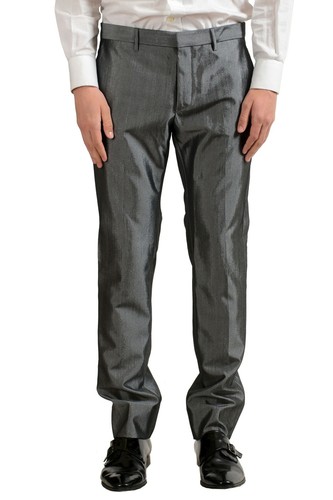 Pre-owned Just Cavalli Men's Wool Silver Two Button Suit Us 38 It 48