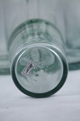 Green Rim Mexican Glasses Hand Blown Tumbler set 6 Glassware Mexico Glass