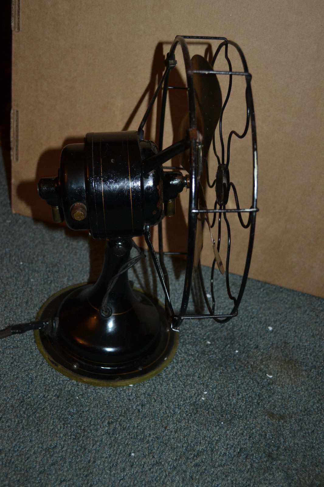 Small Antique Fan Vtg 4 blade Brass Robbins & Meyer