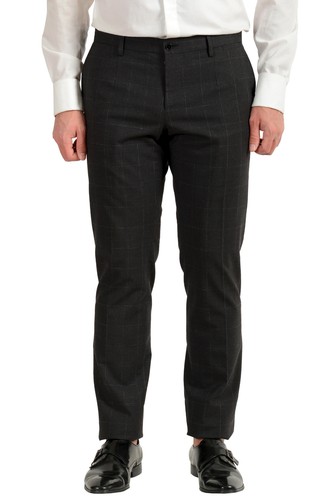 Pre-owned Dolce & Gabbana Men's "sicilia" Gray Plaid Wool Two Button Suit