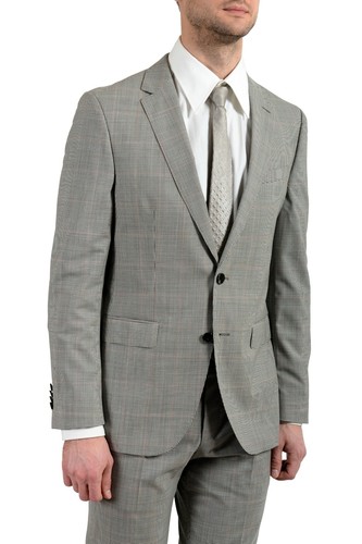 Pre-owned Hugo Boss "novan5/ben2" Men's 100% Wool Slim Two Button Suit Us 38r It 48r In Multicolor