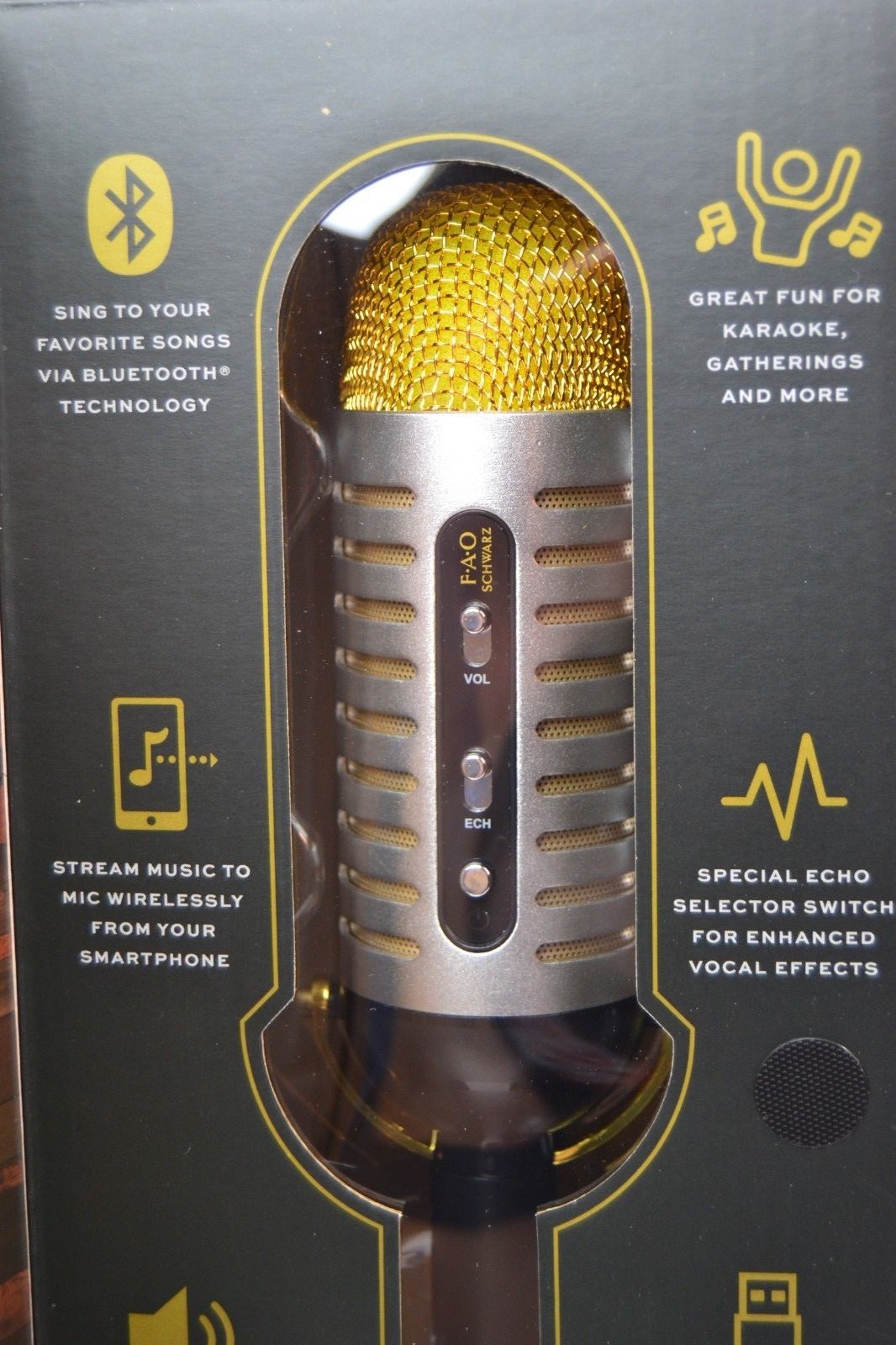 Karaoke Music Microphone Bluetooth w/Built-In Portable Handheld Speaker Vintage