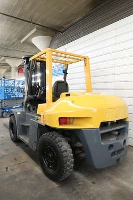 2012 TCM Forklift, FD70-2, 15,000# Pneumatic, DIESEL, Three Stage, 4 Way Hyd.
