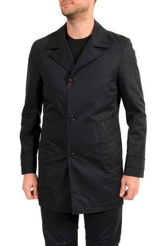 Pre-owned Hugo Boss Men's "midais1941" Black Button Down Jacket Coat