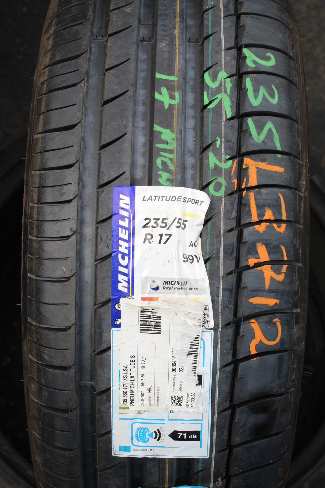 New 235 55 17 Michelin, Latitude Sport, AO, 99V, x1 Single Tyre (F1_tyres) L3712