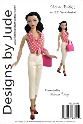 Doll Clothes Sewing Pattern 15.5'' Gene Marshall, Clam Bake, Ashton Drake