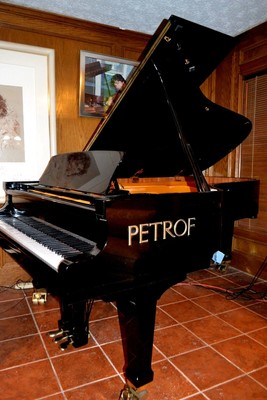 Superior  PETROF 7'9  grand piano model II & Steinway key felt cover.