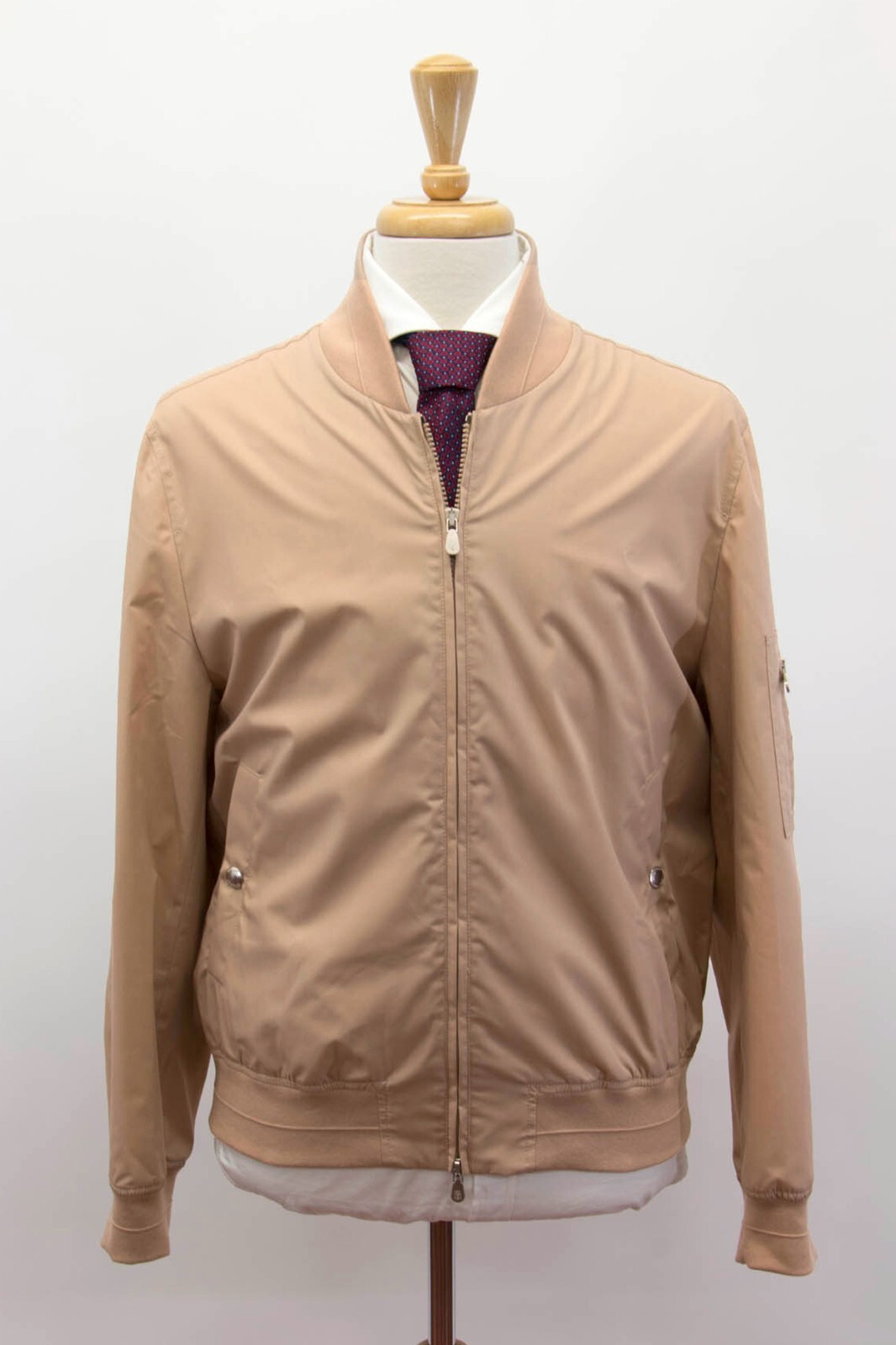 Pre-owned Brunello Cucinelli Nwt$2995  Men's Bomber Jacket With Logo Engraved Hardware A248 In Brown
