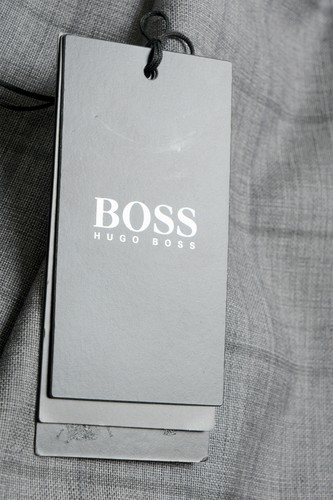 Pre-owned Hugo Boss Men's "johnstons5/lenon1" Regular Fit 100% Wool Plaid Two Button Suit In Gray