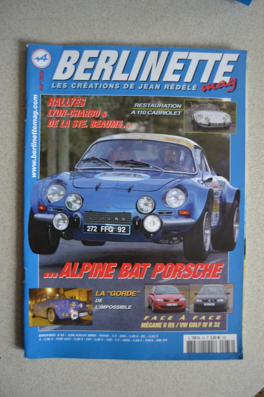Berlinette Mag Alpine NÂ°33 2009 Rallyes Lyon Charbo A 110 Cabriolet MÃ©Gane Ii Rs