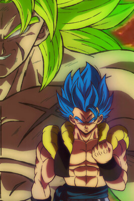 Dragon Ball Super Broly Movie Gogeta Blue Poster 1//2Body 12inx18in Free Shipping
