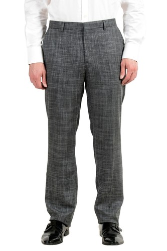 Pre-owned Hugo Boss "hutson4/gander1" Wool Multi-color Checkered Men's Suit Sz 42l 44r In Multicolor