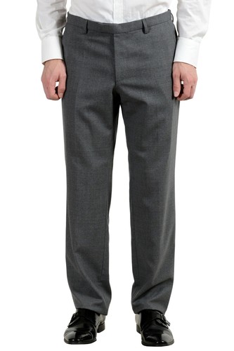 Pre-owned Hugo Boss "jets4/lenon1" Men's 100% Wool Gray Two Button Suit