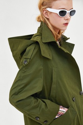 zara hooded trench