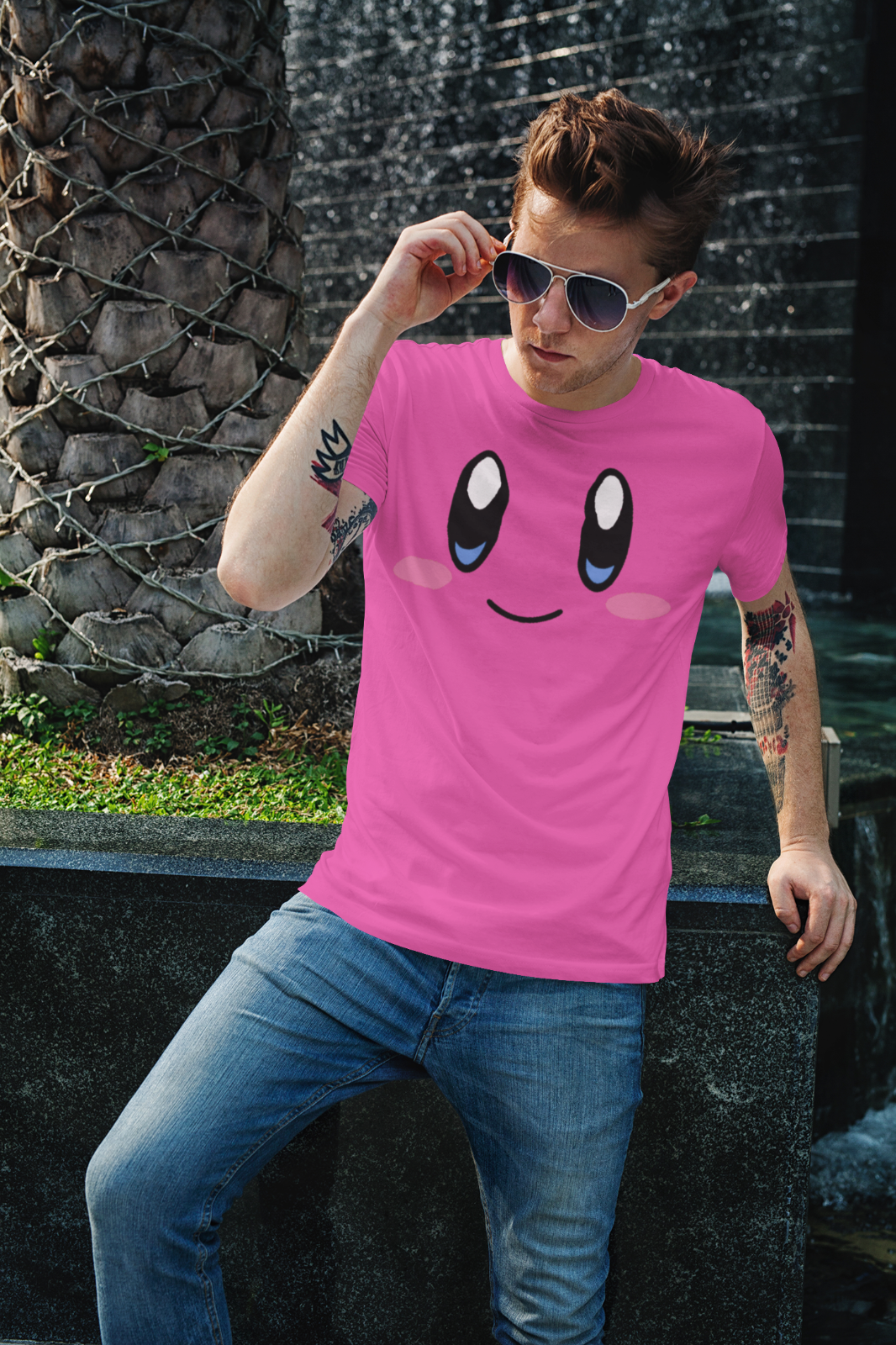 Kirby Face T-Shirt Unisex Adult Sizes Crystal Shards Mario Nintendo Game New