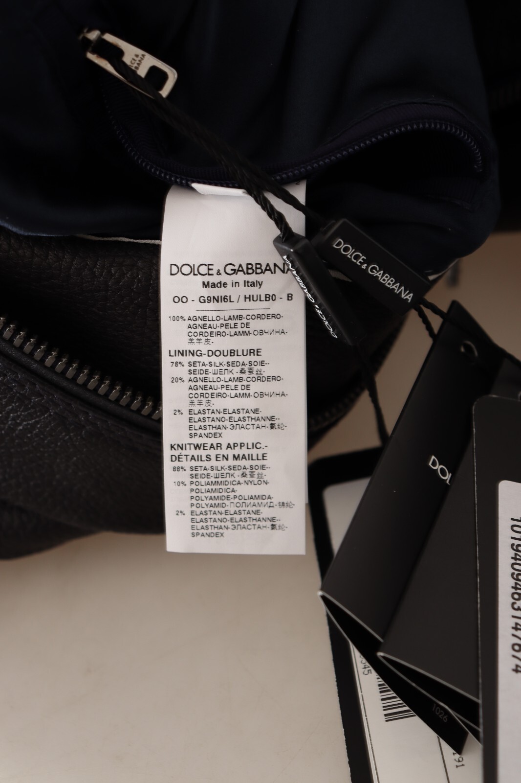 Pre-owned Dolce & Gabbana Jacket Blue Leather Full Zip Bomber Men It50 / Us40/ L Rrp $5000
