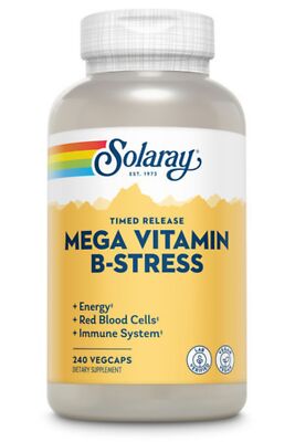 Solaray Mega B-Stress с замедленным высвобождением, 240 растительных капсул