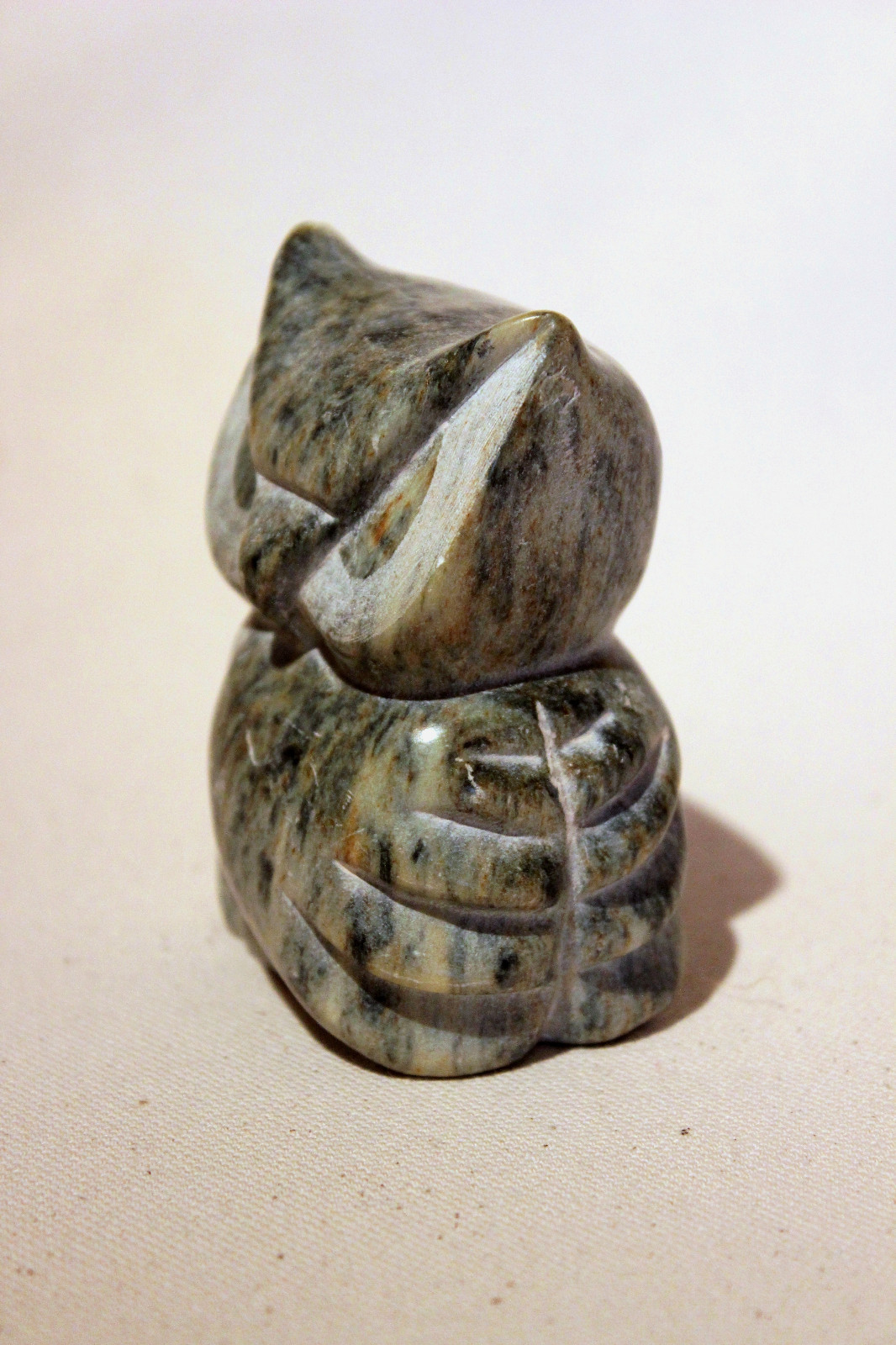 NORTHWEST ESKIMO INUIT CARVING SCULPTURE OWL SIGNED FRINK