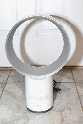 Dyson AM01 Air Multiplier 12-Inch Table Fan in Satin White and Silver 