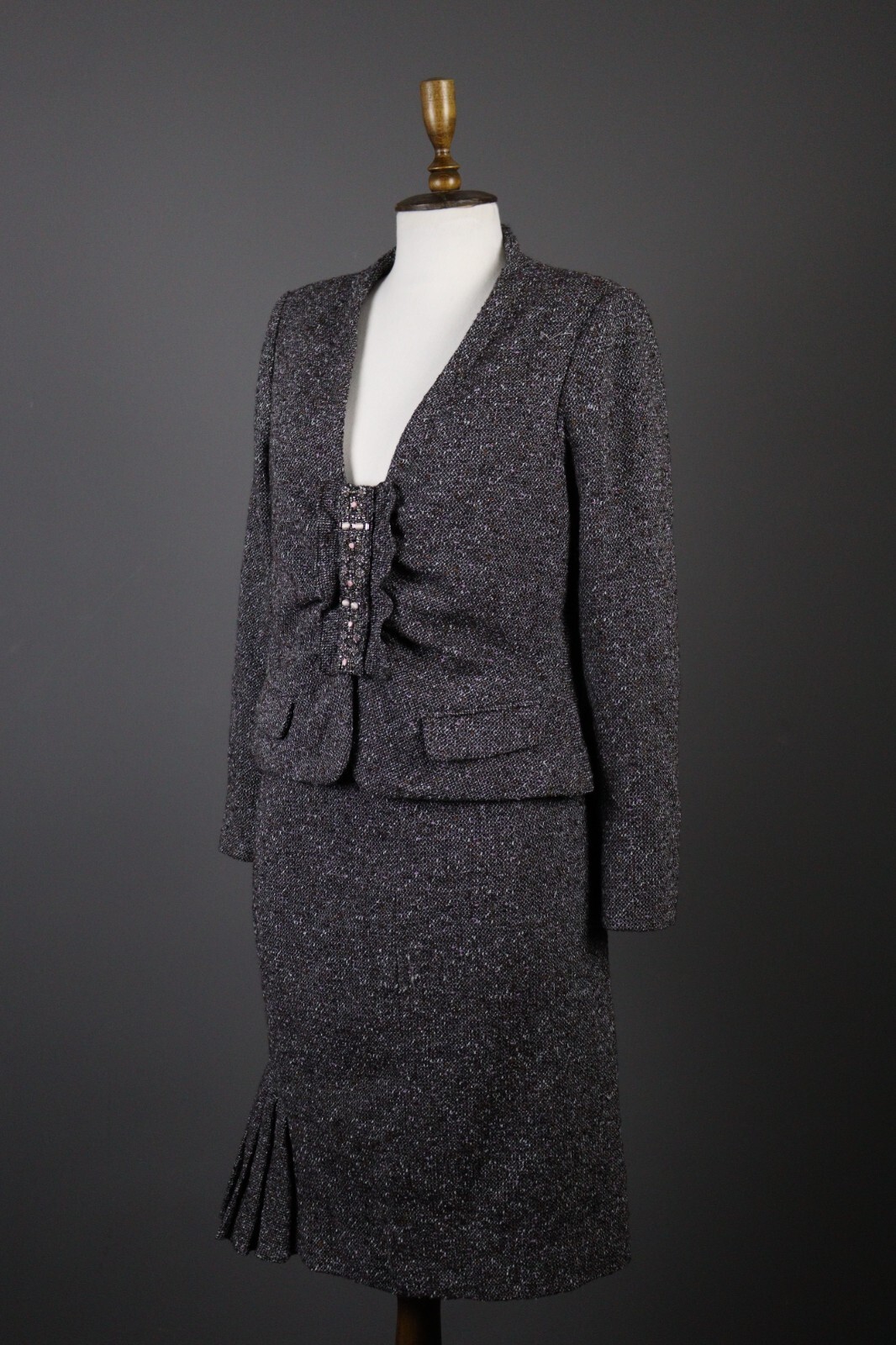 トップス VALENTINO HIVER 2008 wool knit jacket Vintage VALENTINO Hiver 2008 Fleece Wool Knit Long Sweater