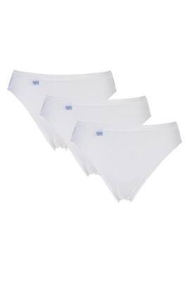 Sloggi 95% Cotton Basic Tai Briefs Women's Plain White High Rise Leg 3 Pair Pack