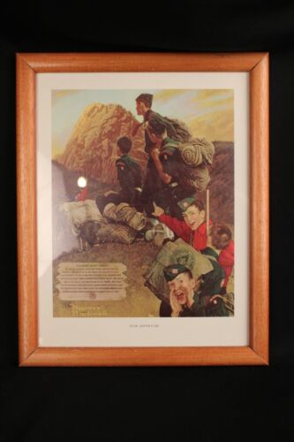 Vintage Norman Rockwell Boy Scout Print 12:x15" Framed Print Philmont Ranch.