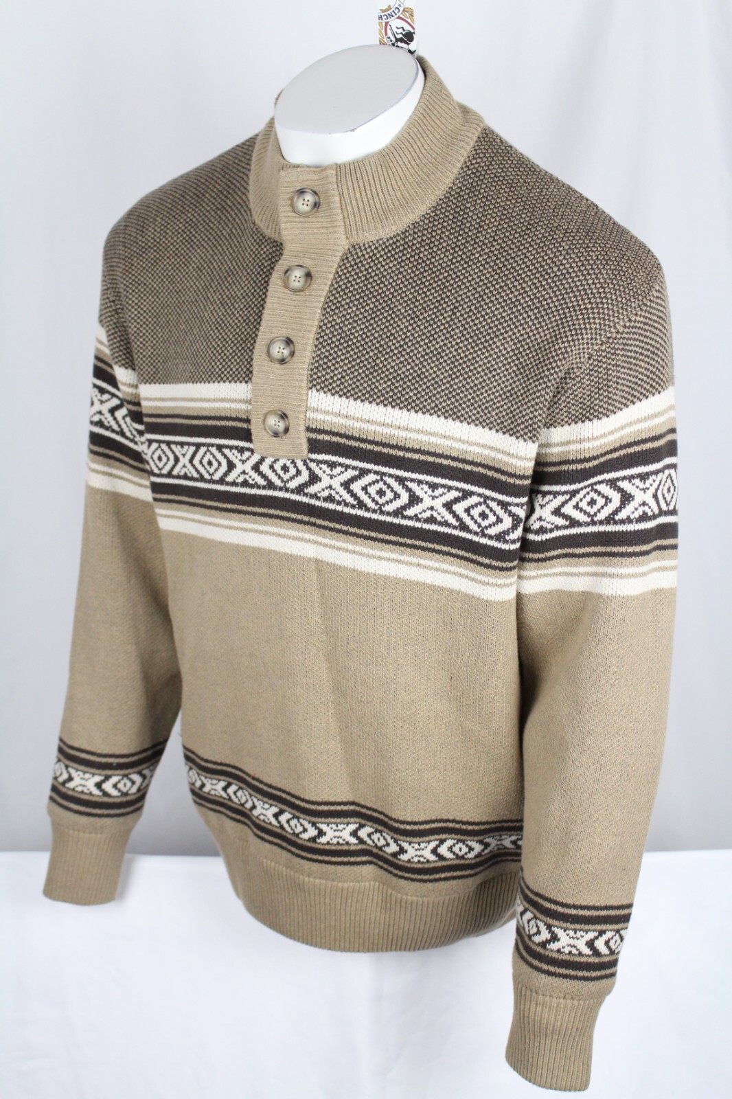 Cinch Men's Lined Sweater Pullover 1/4 Button Pullover Stone