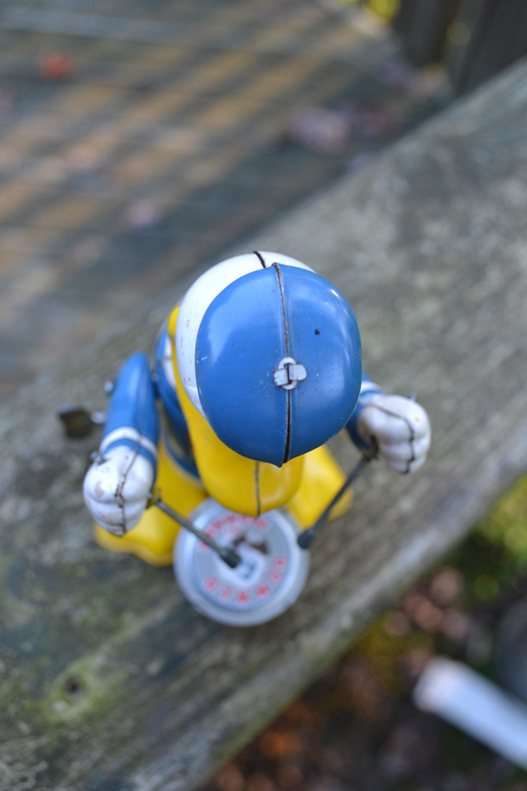 Line Mar Toys DONALD DUCK Drummer Tin Toy Vtg