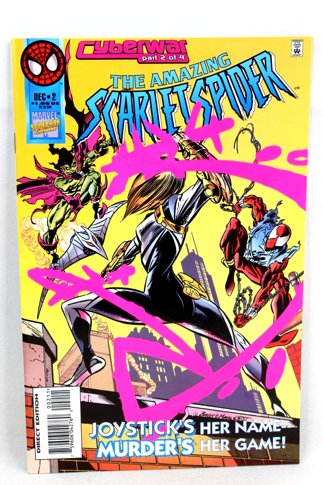 Amazing Scarlet Spider #2 Cyber War 1st App Joystick 1995