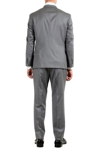Pre-owned Hugo Boss "t-harvers4/glover2" Men's Slim 100% Wool Gray Two Button Suit