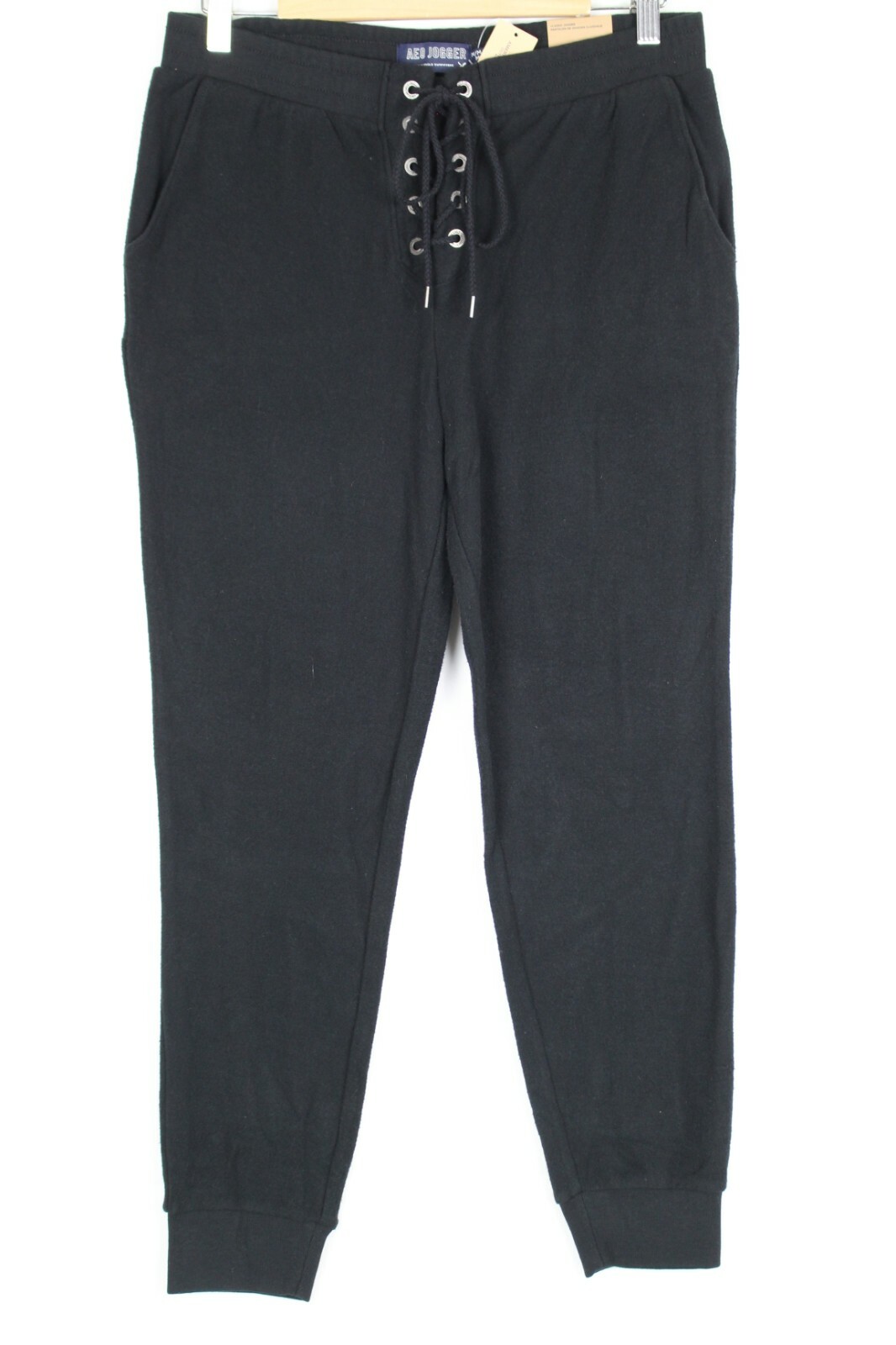 American Eagle Men S Classic Joggers Lace Up Front Black Ebay