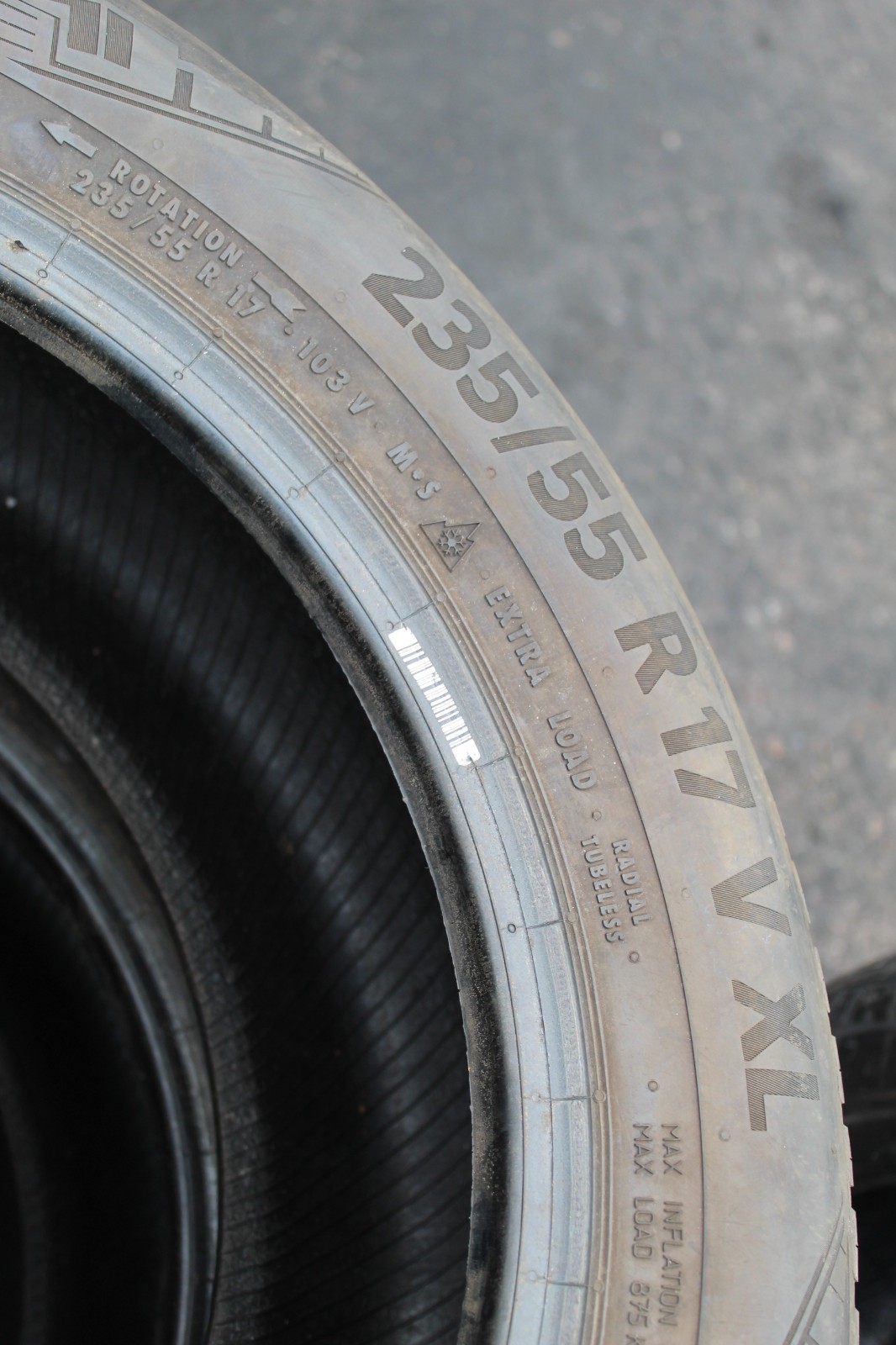 235 55 17 Continental, All Season, XL, 103V, x2 A Pair 7.5mm (F1_tyres) L3690