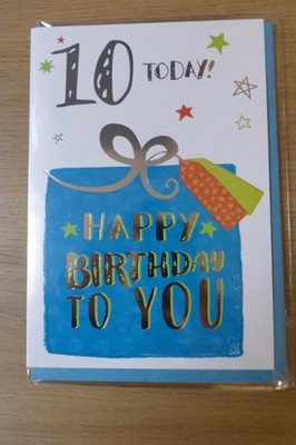 Boys Girls Age 10 / 10th Birthday Card - Size 13cm x 19cm