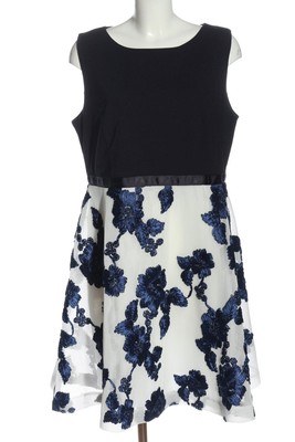 JAKES COCKTAIL A-Linien Kleid Damen Gr. DE 46 weiß-schwarz-blau Casual-Look