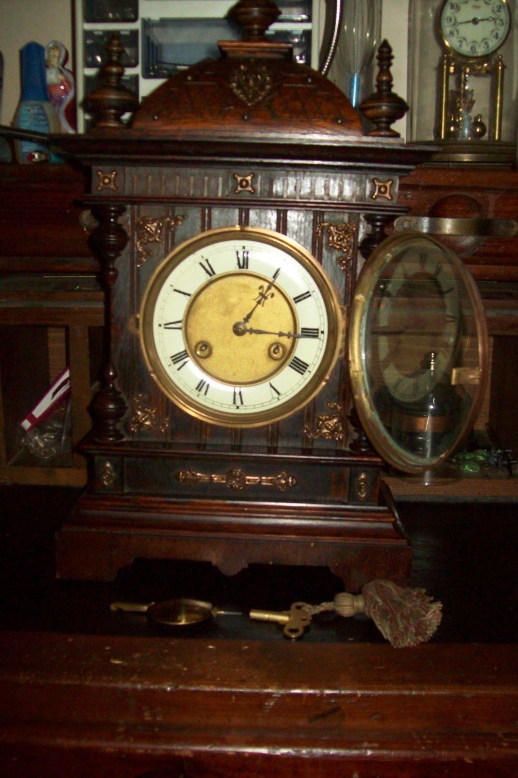 Antique German Junghans  Mantle Clock Working