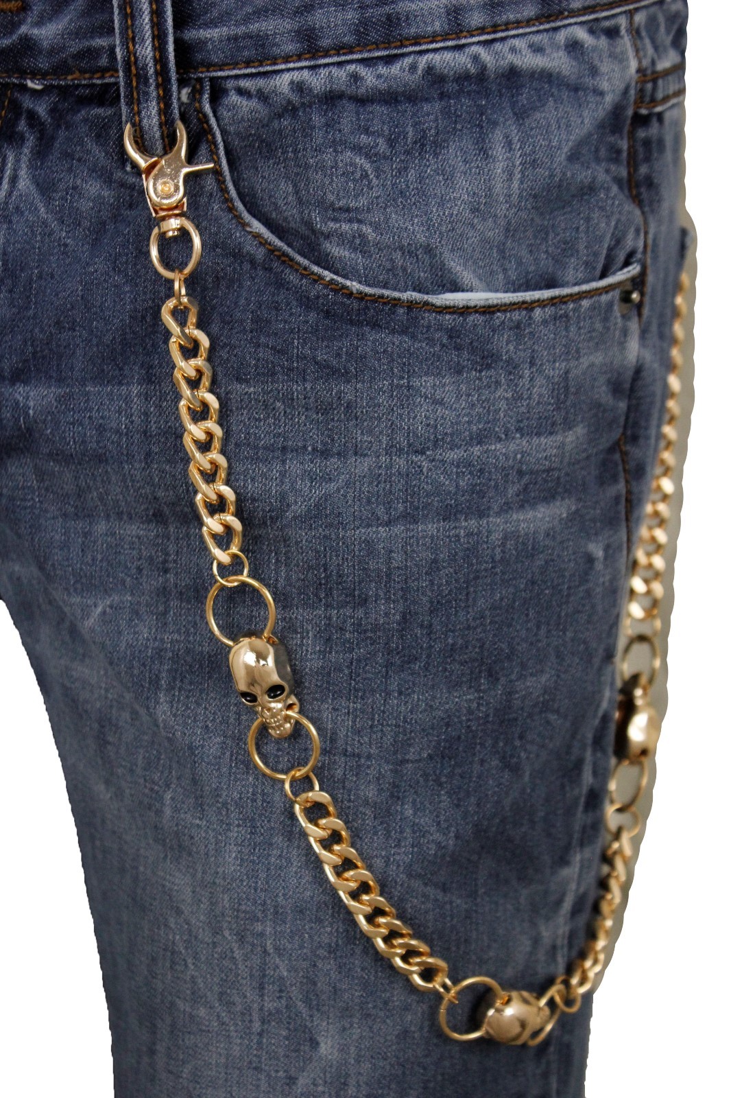 Men Gold Metal Wallet Chain Links KeyChain Biker Trucker 3