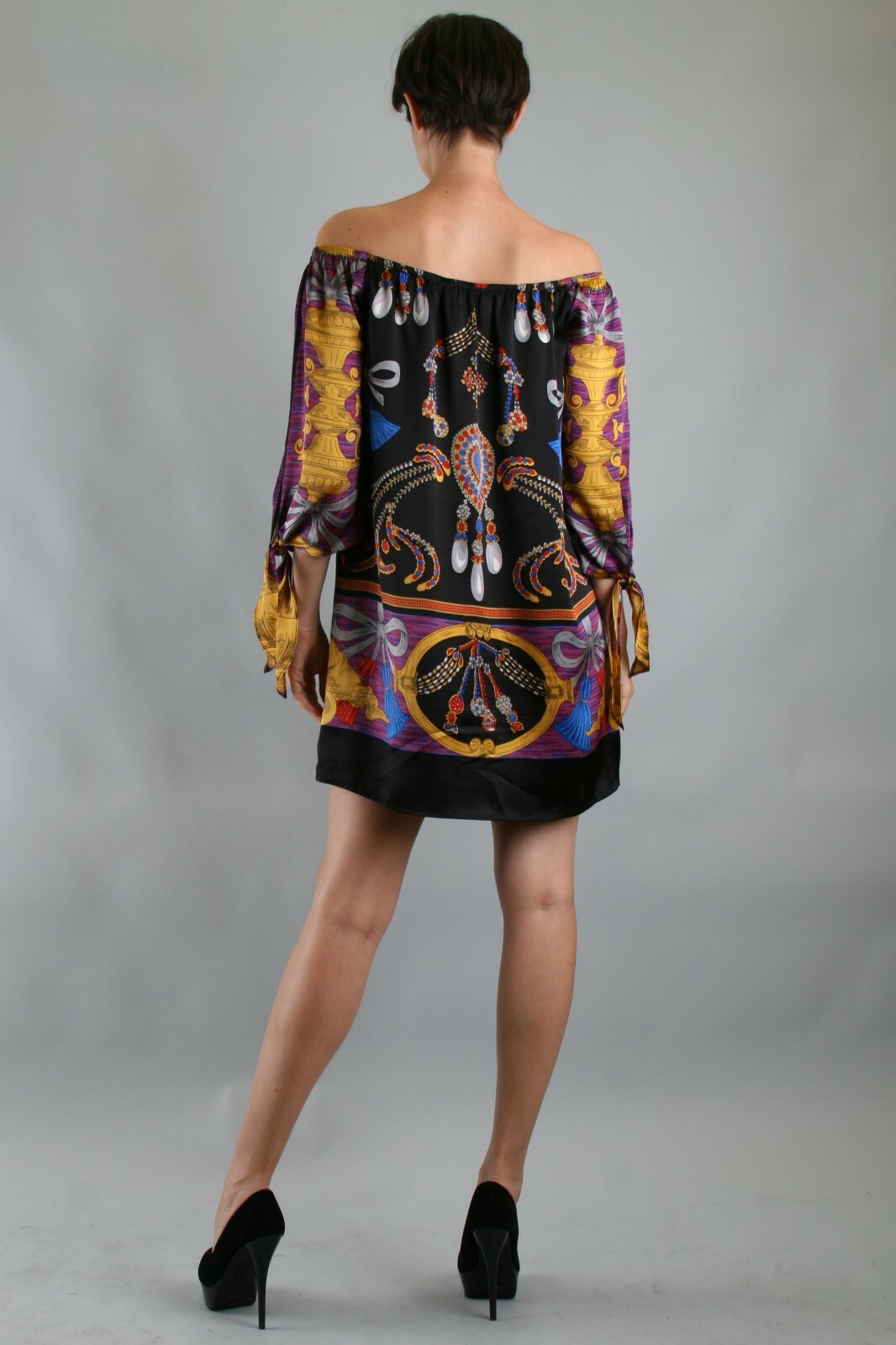 Pre-owned Voom By Joy Han : Women's Hemingway Off Shoulder Dress-d7767 In Multicolor