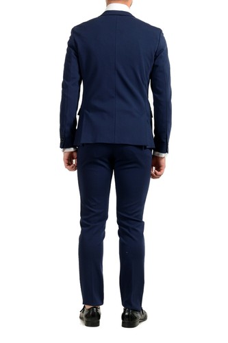 Pre-owned Hugo Boss "anfred/heiron192j" Men's Blue Extra Slim Stretch Two Button Suit