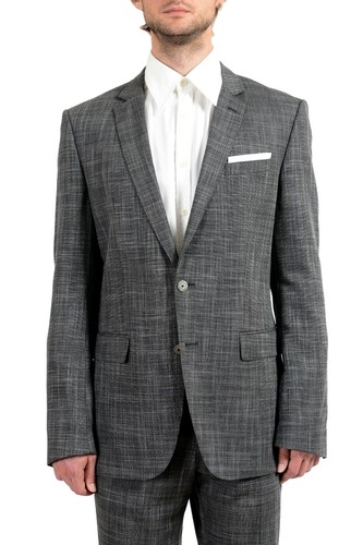 Pre-owned Hugo Boss "hutson4/gander1" Wool Multi-color Checkered Men's Suit Sz 42l 44r In Multicolor