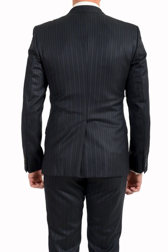 DOLCE & GABBANA DOLCE & GABBANA MEN'S "MARTINI" 100% WOOL STRIPED TWO BUTTON THREE PIECE SUIT