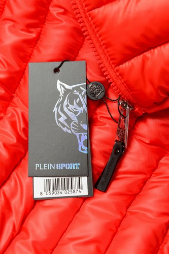 PLEIN SPORT PLEIN SPORT HERREN ROT MIT KAPUZE LOGO AUFDRUCK REISSVERSCHLUSS PARKAJACKE