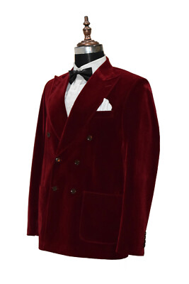 HANDMADE HERREN MAROON RAUCHEN JACKEN DESIGNER ELEGANT LUXUS PARTY KLEIDUNG BLAZER MANTEL