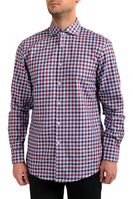 Hugo Boss Men's ''Mark US'' Sharp Fit Multi-Color Plaid Long Sleeve Dress Shirt
