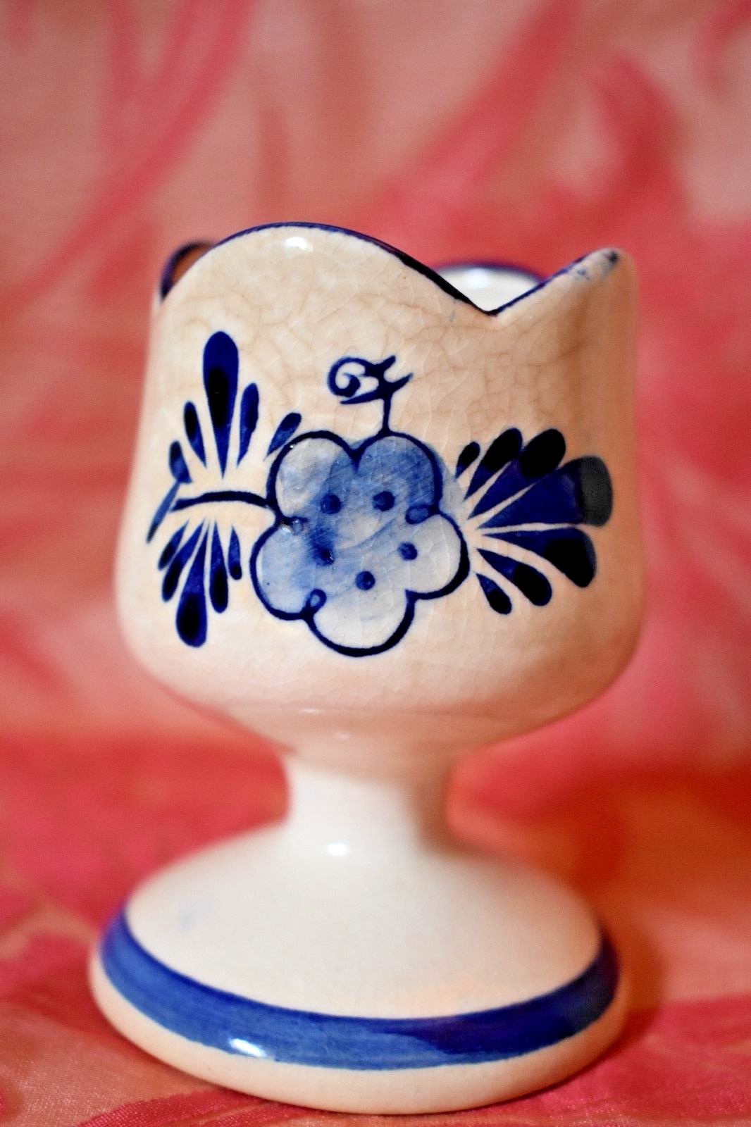 Windmill Egg Cup or Toothpick Holder Scalloped Delft?