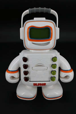 HASBRO 2011 ALPHIE VINTAGE TALKING  ROBOT ELECTRONIC LEARNING W CARDS WORKS