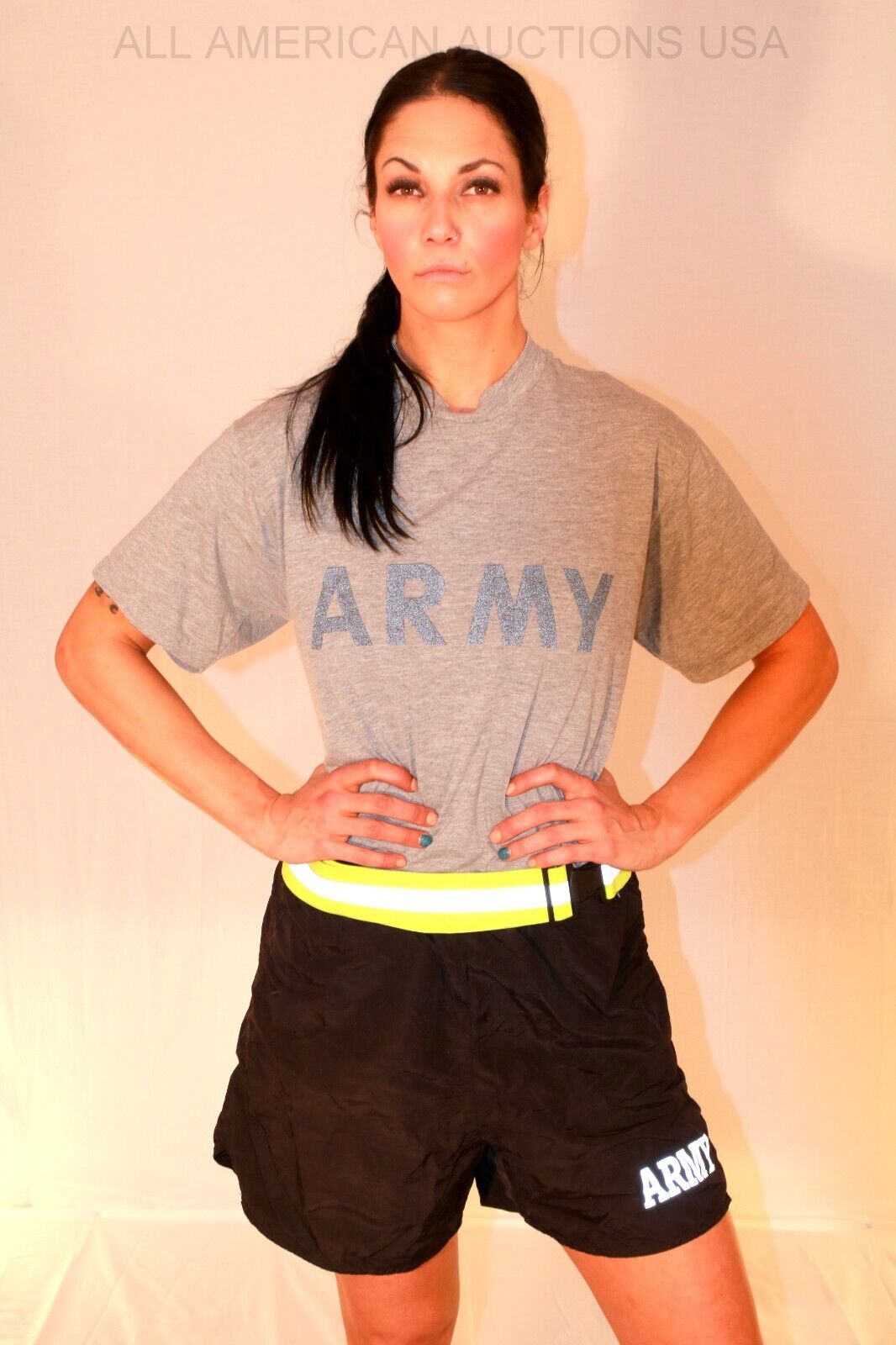 PRE-OWNED REG US ARMY IPFU BLACK SILVER PT PHYSICAL FITNESS PRE-OWNED REG US ARMY IPFU BLACK SILVER PT PHYSICAL FITNESS
